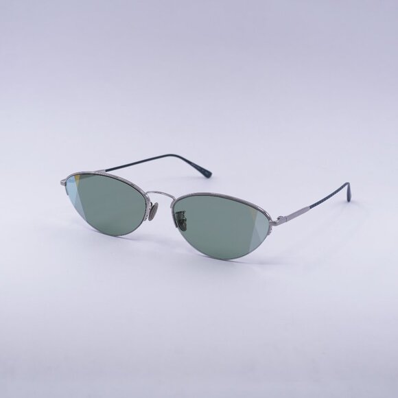 Bottega Veneta BV0245S 004 Sunglasses Silver Cat Eye Frame, Green Lenses - Picture 1 of 13